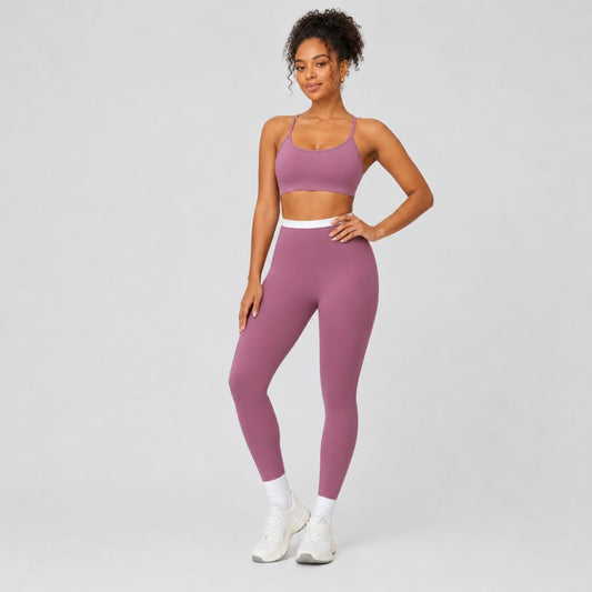 High Waist Contrast Band Leggings