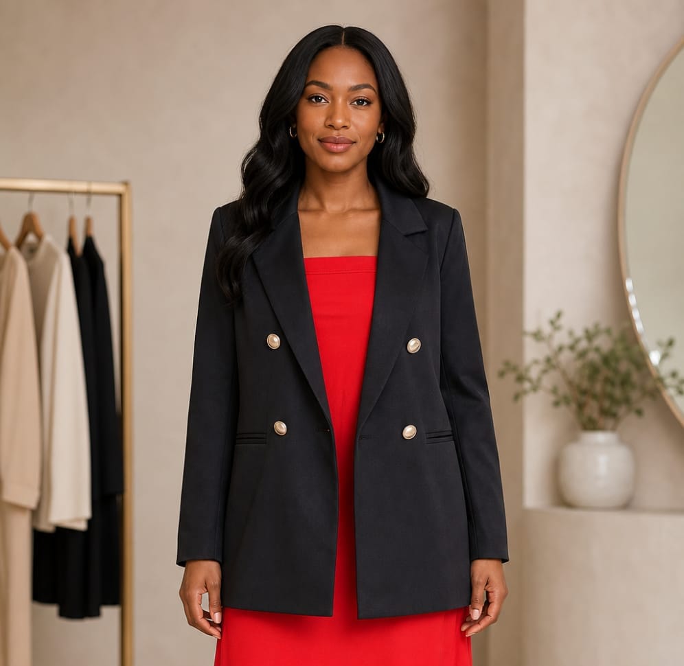 Black Double Breasted Blazer